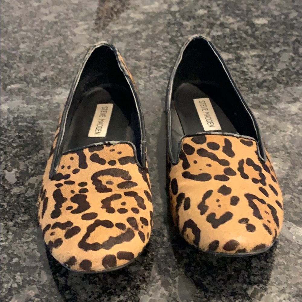Steve Madden calf hair loafers